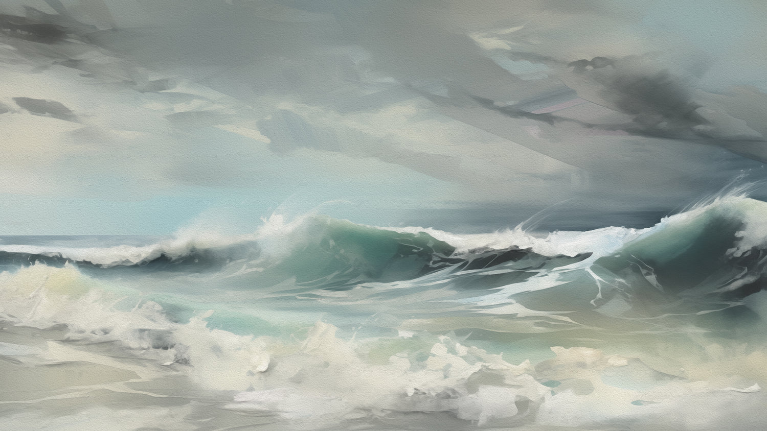 Samsung Frame TV Art Painting BigSur Stormy Ocean Sea Digital Download