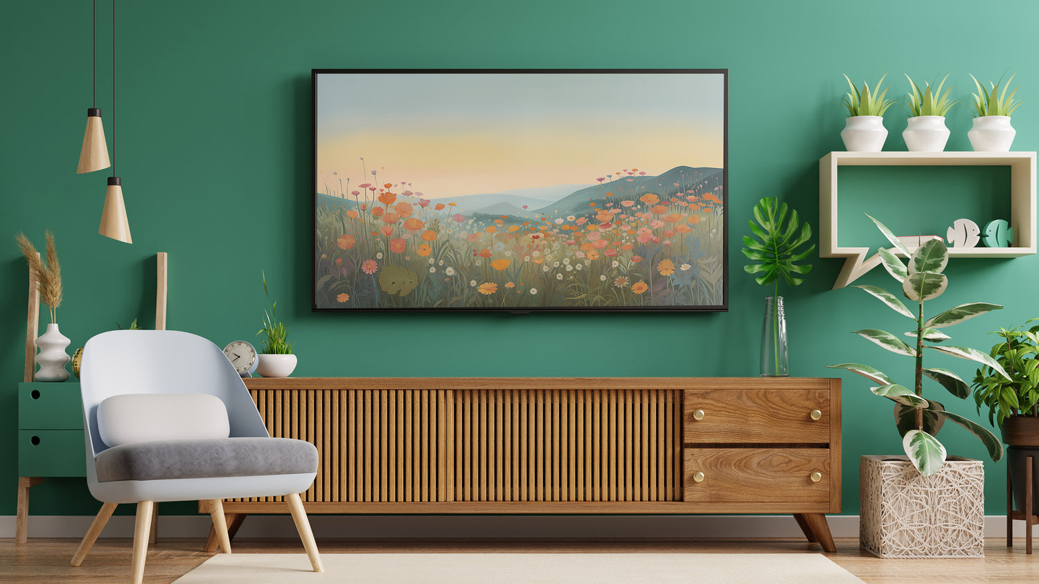 Samsung Frame TV Painting Flower Hill Download