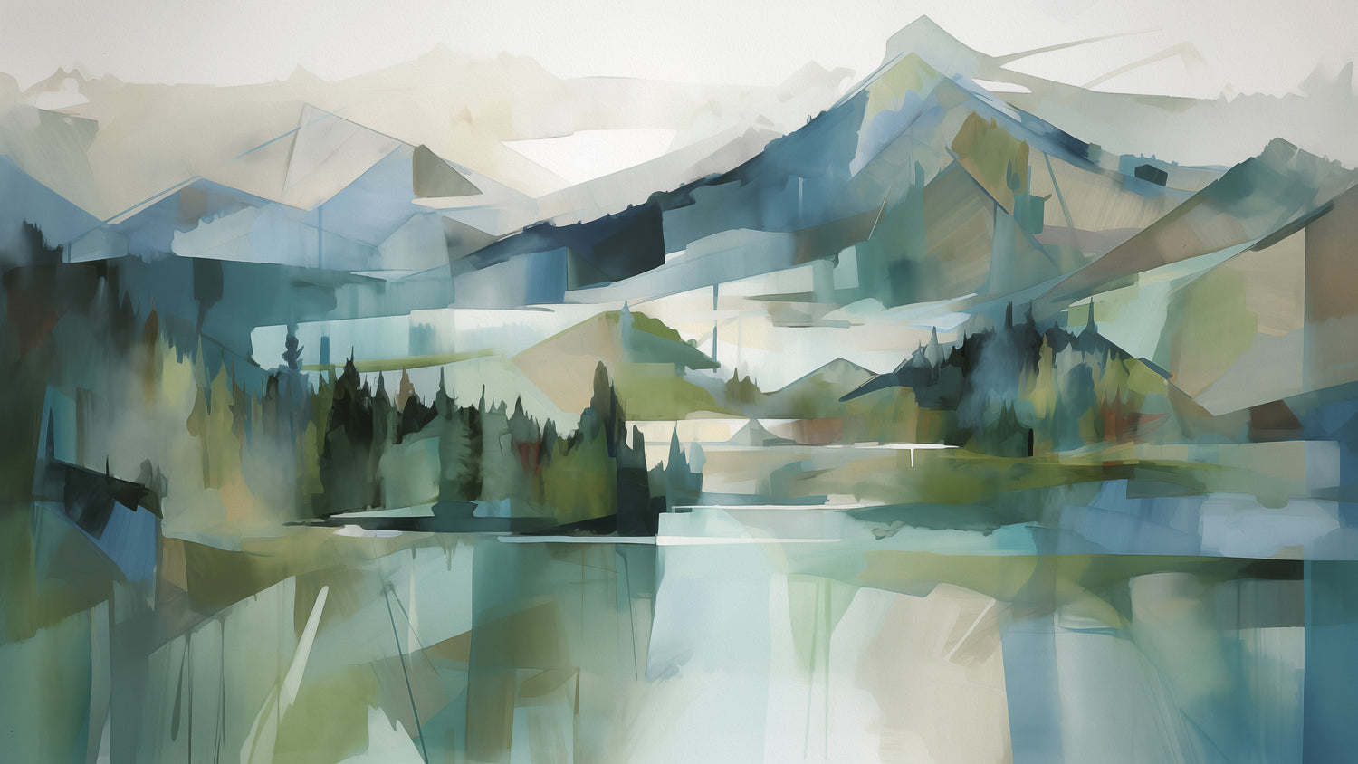 Samsung Frame TV Art Painting Lake Arrowhead Digital Download Abstract