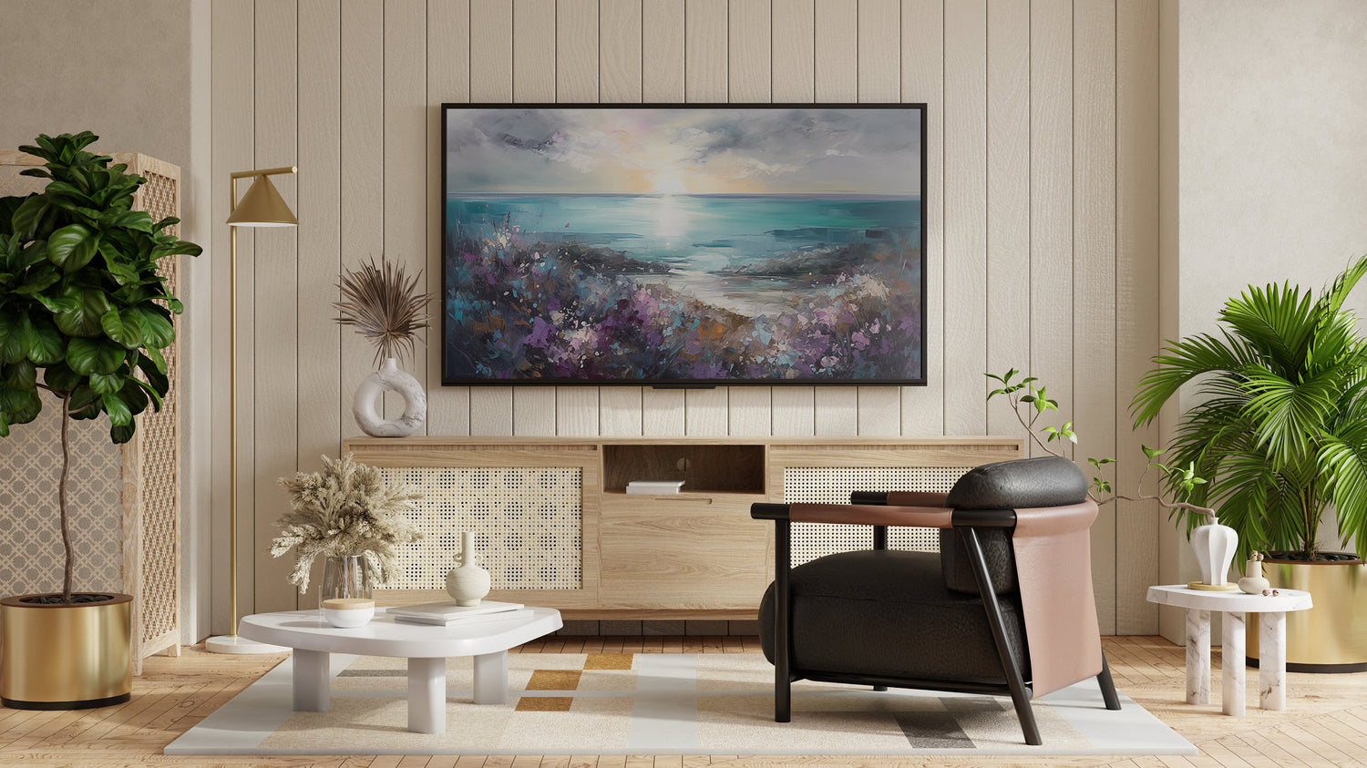 Samsung Frame TV Art Painting Mystic Morning Ocean Digital Download