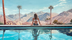 samsung frame tv artwork vintage palm springs painting