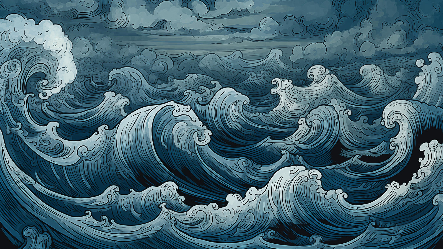 Samsung Frame TV Art Picture Ocean Waves Storm Digital Download