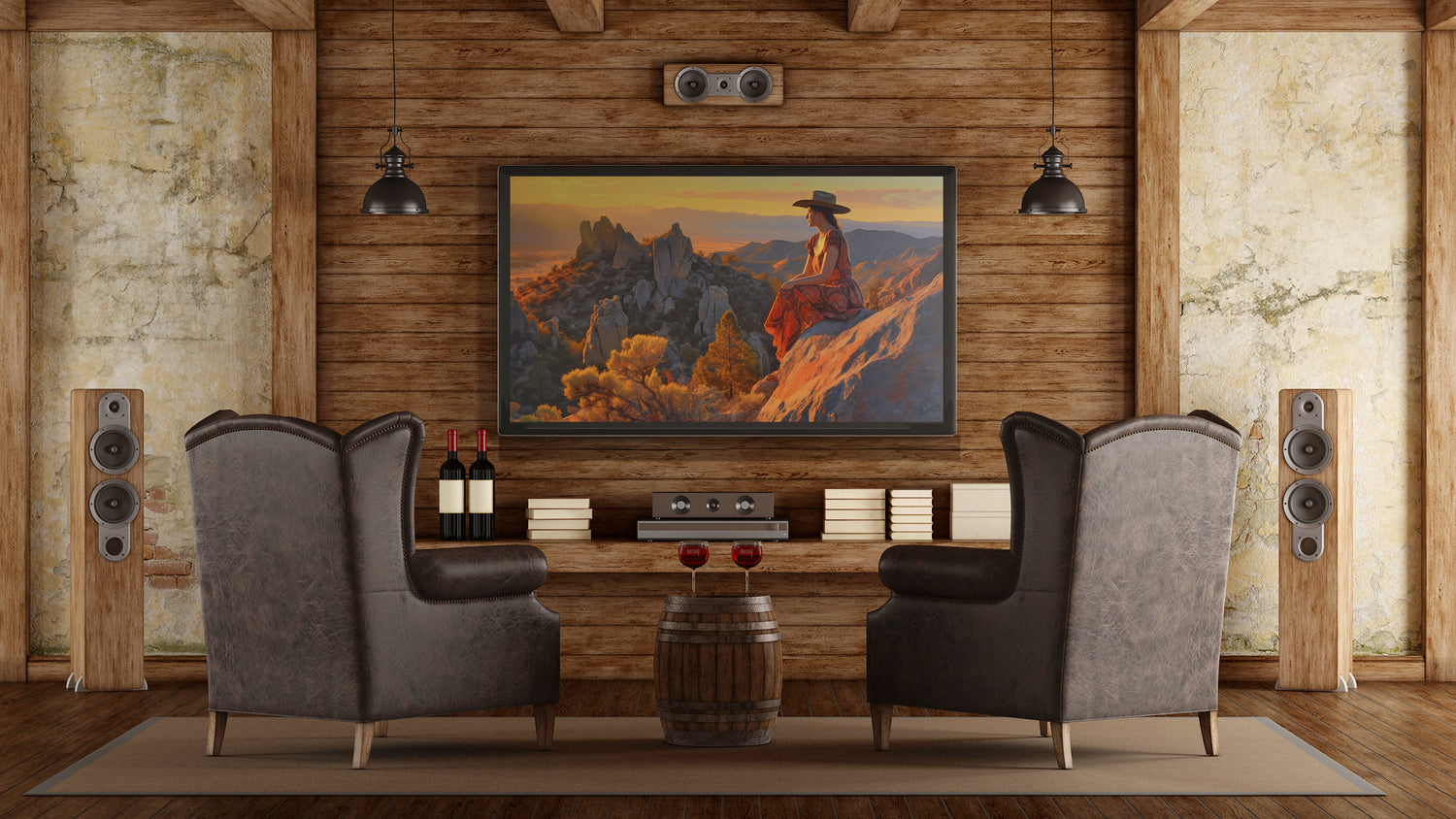 Samsung Frame TV Art Painting Desert Rock Sunset Nature Digital Download